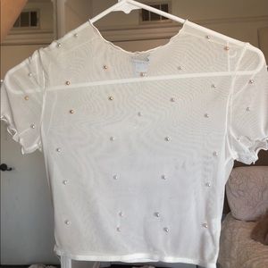 White Peral Mesh Shirt